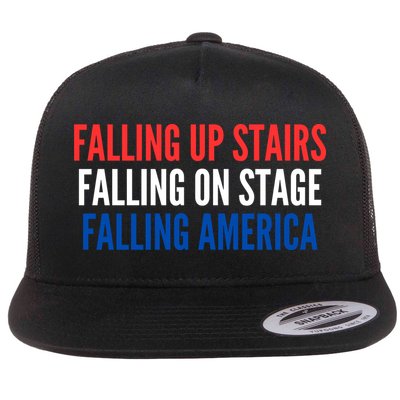 Falling Up Stairs Falling On Stage Falling America Flatbill Hat