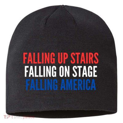 Falling Up Stairs Falling On Stage Falling America Sustainable Beanie