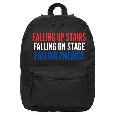Falling Up Stairs Falling On Stage Falling America 16 in Basic Backpack