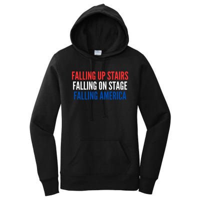 Falling Up Stairs Falling On Stage Falling America Women's Pullover Hoodie