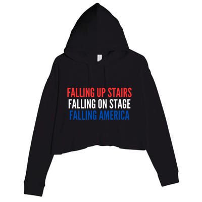 Falling Up Stairs Falling On Stage Falling America Crop Fleece Hoodie