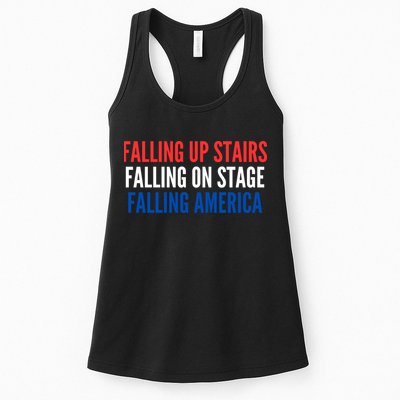 Falling Up Stairs Falling On Stage Falling America Womens Tank Top