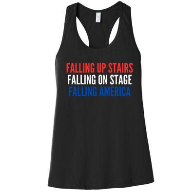 Falling Up Stairs Falling On Stage Falling America Women's Racerback Tank