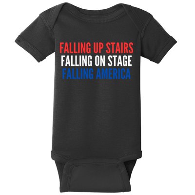 Falling Up Stairs Falling On Stage Falling America Baby Bodysuit