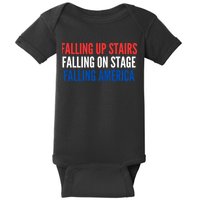 Falling Up Stairs Falling On Stage Falling America Baby Bodysuit