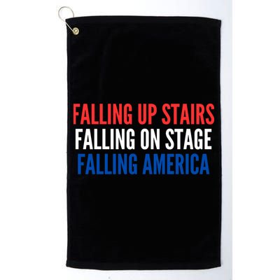 Falling Up Stairs Falling On Stage Falling America Golf Towel