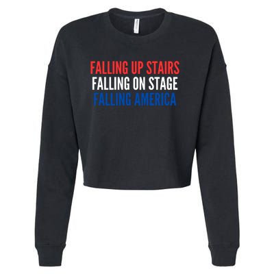 Falling Up Stairs Falling On Stage Falling America Cropped Pullover Crew