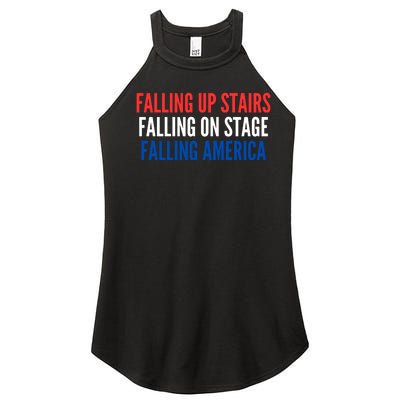 Falling Up Stairs Falling On Stage Falling America Women’s Perfect Tri Rocker Tank