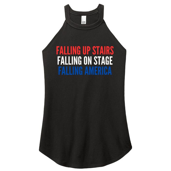 Falling Up Stairs Falling On Stage Falling America Women's Perfect Tri Rocker Tank