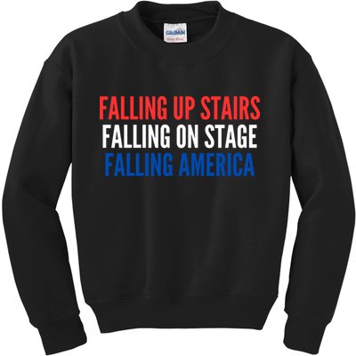 Falling Up Stairs Falling On Stage Falling America Kids Sweatshirt