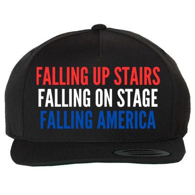 Falling Up Stairs Falling On Stage Falling America Wool Snapback Cap