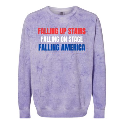 Falling Up Stairs Falling On Stage Falling America Colorblast Crewneck Sweatshirt