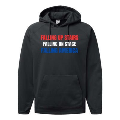 Falling Up Stairs Falling On Stage Falling America Performance Fleece Hoodie