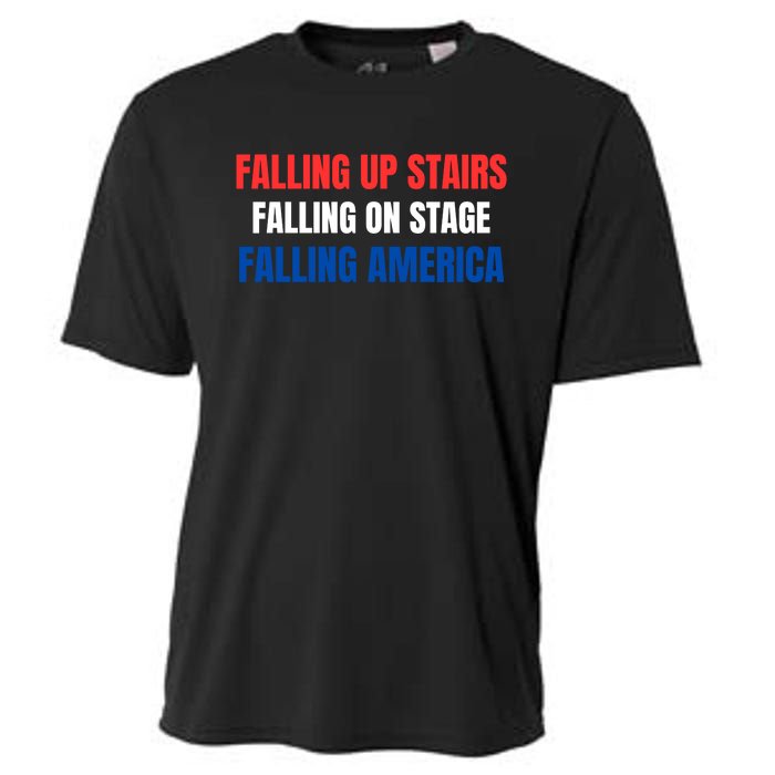 Falling Up Stairs Falling On Stage Falling America Cooling Performance Crew T-Shirt