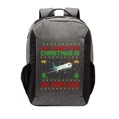 Funny Ugly Sweater All I Want For Christmas Is A Airplane Cool Gift Vector Backpack