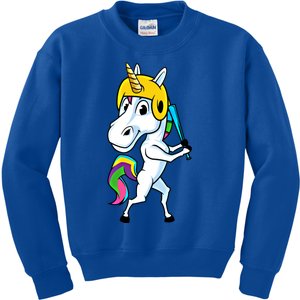 Funny Unicorn Sports Magical Softball And Baseball Athlete Gift Kids Sweatshirt