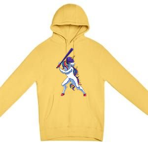 Funny Unicorn Sports Softball Magical Bat And Ball Player Meaningful Gift Premium Pullover Hoodie