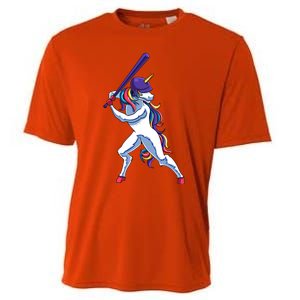 Funny Unicorn Sports Softball Magical Bat And Ball Player Meaningful Gift Cooling Performance Crew T-Shirt