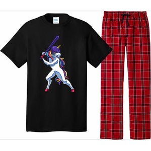 Funny Unicorn Sports Softball Magical Bat And Ball Player Meaningful Gift Pajama Set