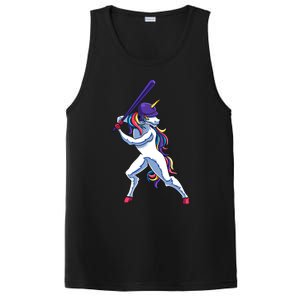 Funny Unicorn Sports Softball Magical Bat And Ball Player Meaningful Gift PosiCharge Competitor Tank