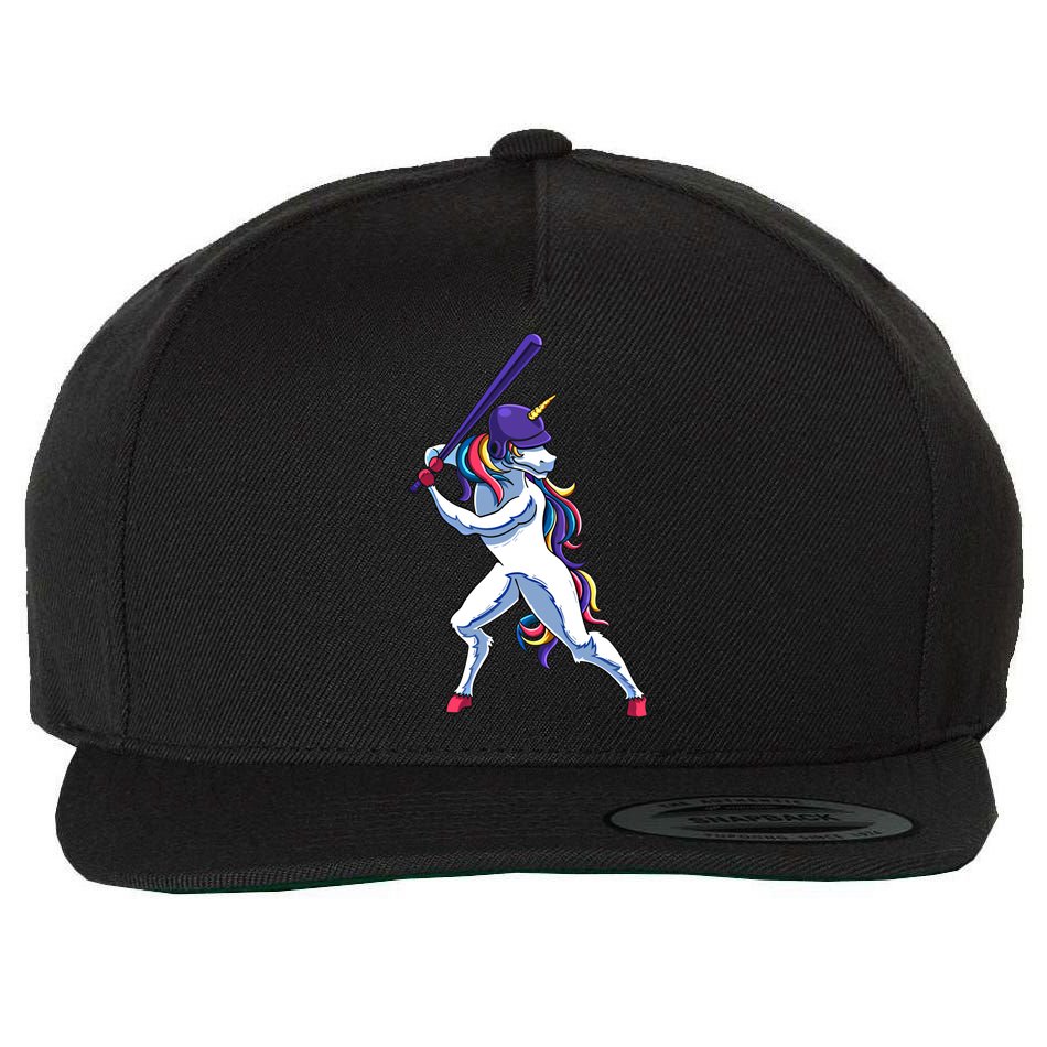 Funny Unicorn Sports Softball Magical Bat And Ball Player Meaningful Gift Wool Snapback Cap