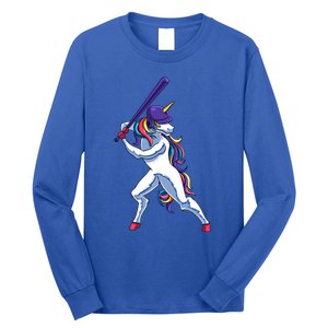 Funny Unicorn Sports Softball Magical Bat And Ball Player Meaningful Gift Long Sleeve Shirt