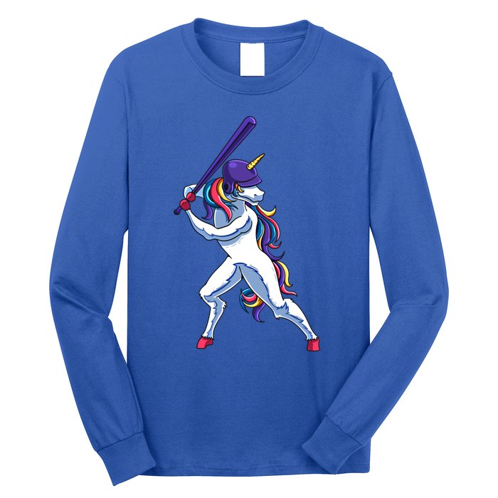 Funny Unicorn Sports Softball Magical Bat And Ball Player Meaningful Gift Long Sleeve Shirt