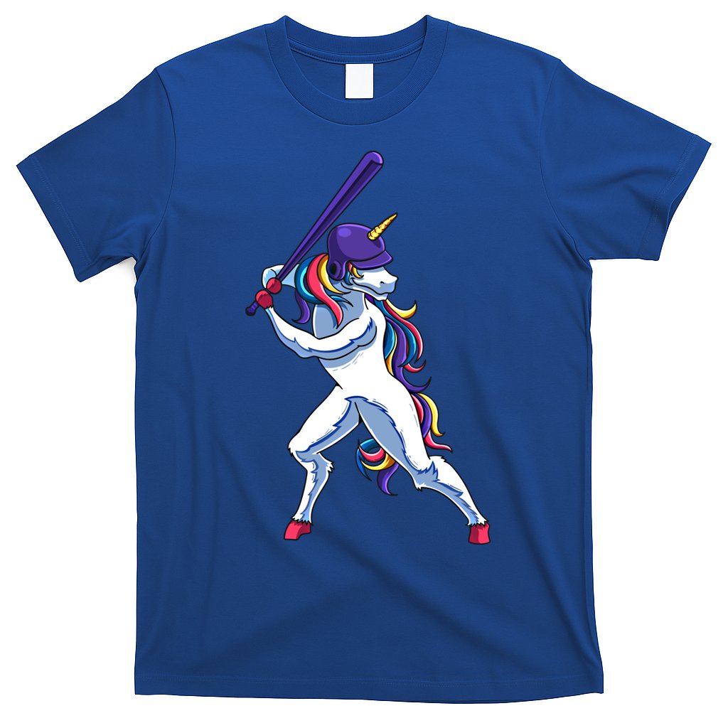 Funny Unicorn Sports Softball Magical Bat And Ball Player Meaningful Gift T-Shirt