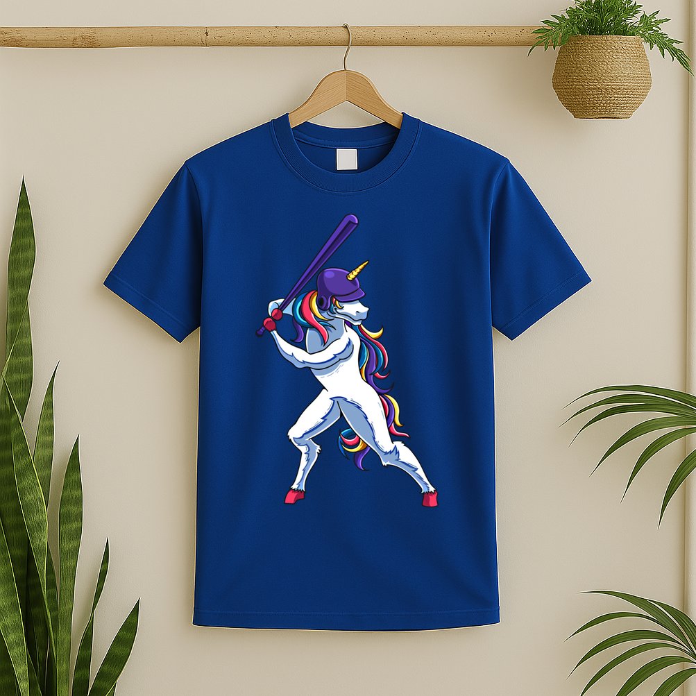 Funny Unicorn Sports Softball Magical Bat And Ball Player Meaningful Gift T-Shirt