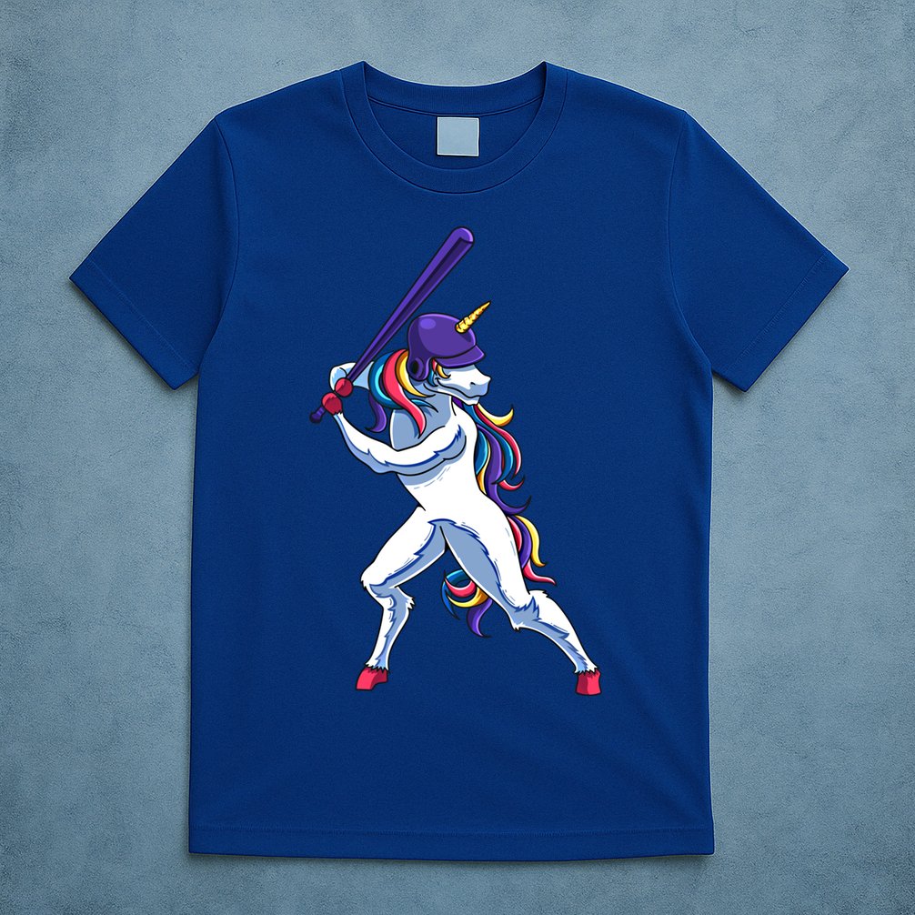 Funny Unicorn Sports Softball Magical Bat And Ball Player Meaningful Gift T-Shirt