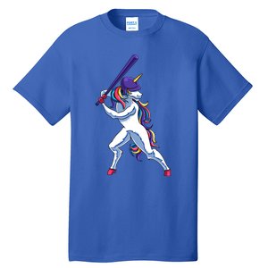 Funny Unicorn Sports Softball Magical Bat And Ball Player Meaningful Gift Tall T-Shirt