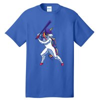 Funny Unicorn Sports Softball Magical Bat And Ball Player Meaningful Gift Tall T-Shirt