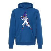 Funny Unicorn Sports Softball Magical Bat And Ball Player Meaningful Gift Premium Hoodie