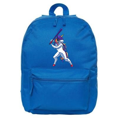 Funny Unicorn Sports Softball Magical Bat And Ball Player Meaningful Gift 16 in Basic Backpack