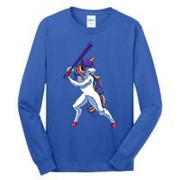 Funny Unicorn Sports Softball Magical Bat And Ball Player Meaningful Gift Tall Long Sleeve T-Shirt