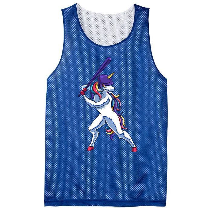 Funny Unicorn Sports Softball Magical Bat And Ball Player Meaningful Gift Mesh Reversible Basketball Jersey Tank