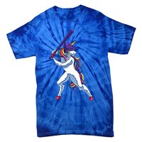 Funny Unicorn Sports Softball Magical Bat And Ball Player Meaningful Gift Tie-Dye T-Shirt