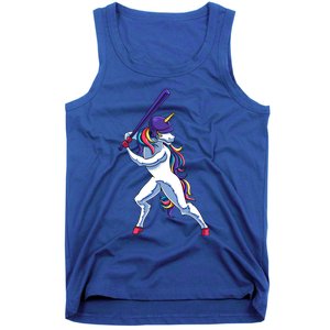 Funny Unicorn Sports Softball Magical Bat And Ball Player Meaningful Gift Tank Top