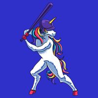 Funny Unicorn Sports Softball Magical Bat And Ball Player Meaningful Gift Womens T-Shirt