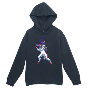 Funny Unicorn Sports Softball Magical Bat And Ball Player Meaningful Gift Urban Pullover Hoodie