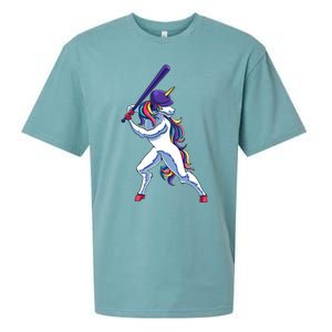 Funny Unicorn Sports Softball Magical Bat And Ball Player Meaningful Gift Sueded Cloud Jersey T-Shirt