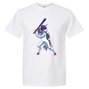 Funny Unicorn Sports Softball Magical Bat And Ball Player Meaningful Gift Garment-Dyed Heavyweight T-Shirt