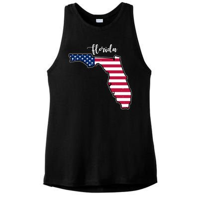 Florida United States Map Ladies PosiCharge Tri-Blend Wicking Tank