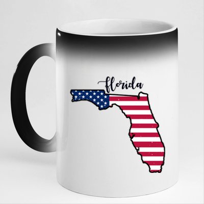 Florida United States Map 11oz Black Color Changing Mug