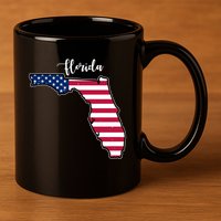 Florida United States Map 11oz C Handle Ceramic Mug