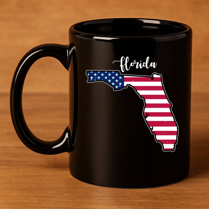 Florida United States Map 11oz C Handle Ceramic Mug