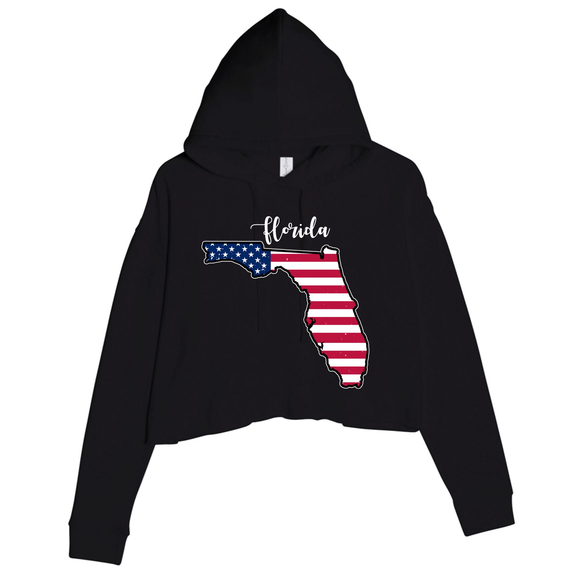 Florida United States Map Crop Fleece Hoodie