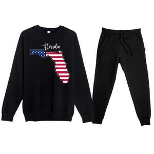 Florida United States Map Premium Crewneck Sweatsuit Set