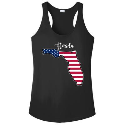 Florida United States Map Ladies PosiCharge Competitor Racerback Tank