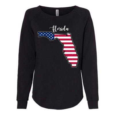 Florida United States Map Womens California Wash Sweatshirt